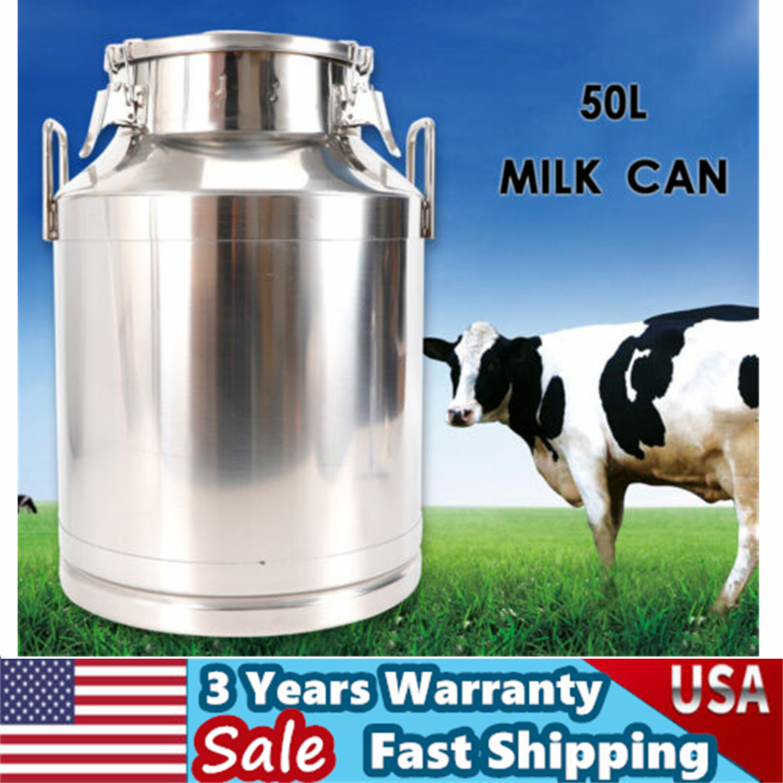 304 Stainless Steel Milk Can 50L 13.25 Gallon Milk Bucket Wine Pail Bucket