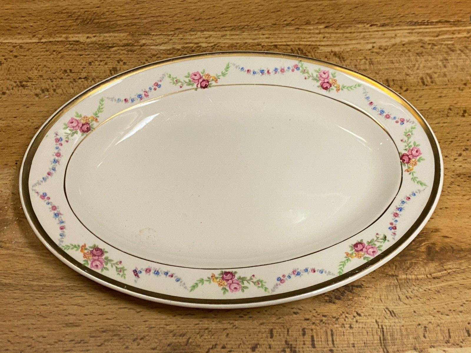 Vintage Edwin M Knowles Dessert Bowls GARLAND Semi Vitreous 8 5/8"