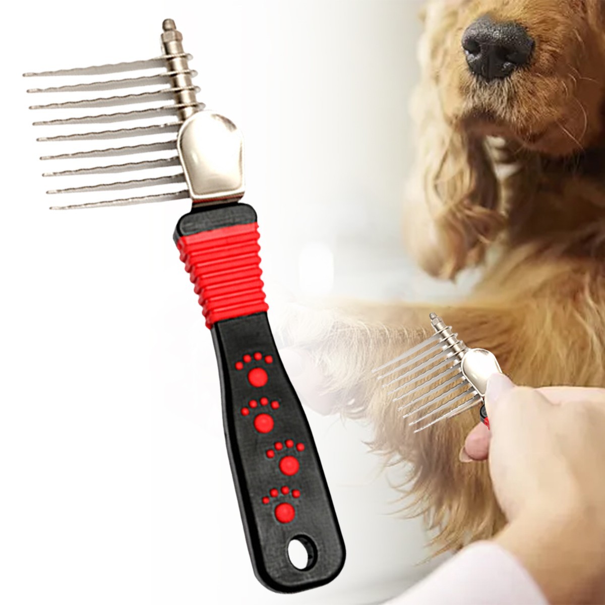 Pet Dog Cat Hair Fur Shedding Grooming Massage Rake Comb Brush Dematting Tool