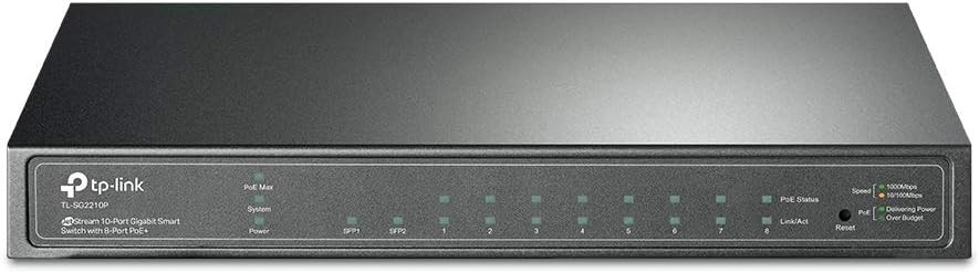 TP-Link JetStream 8-Port Gigabit Smart PoE+ Switch with 2 SFP Slots TLSG2210PV3