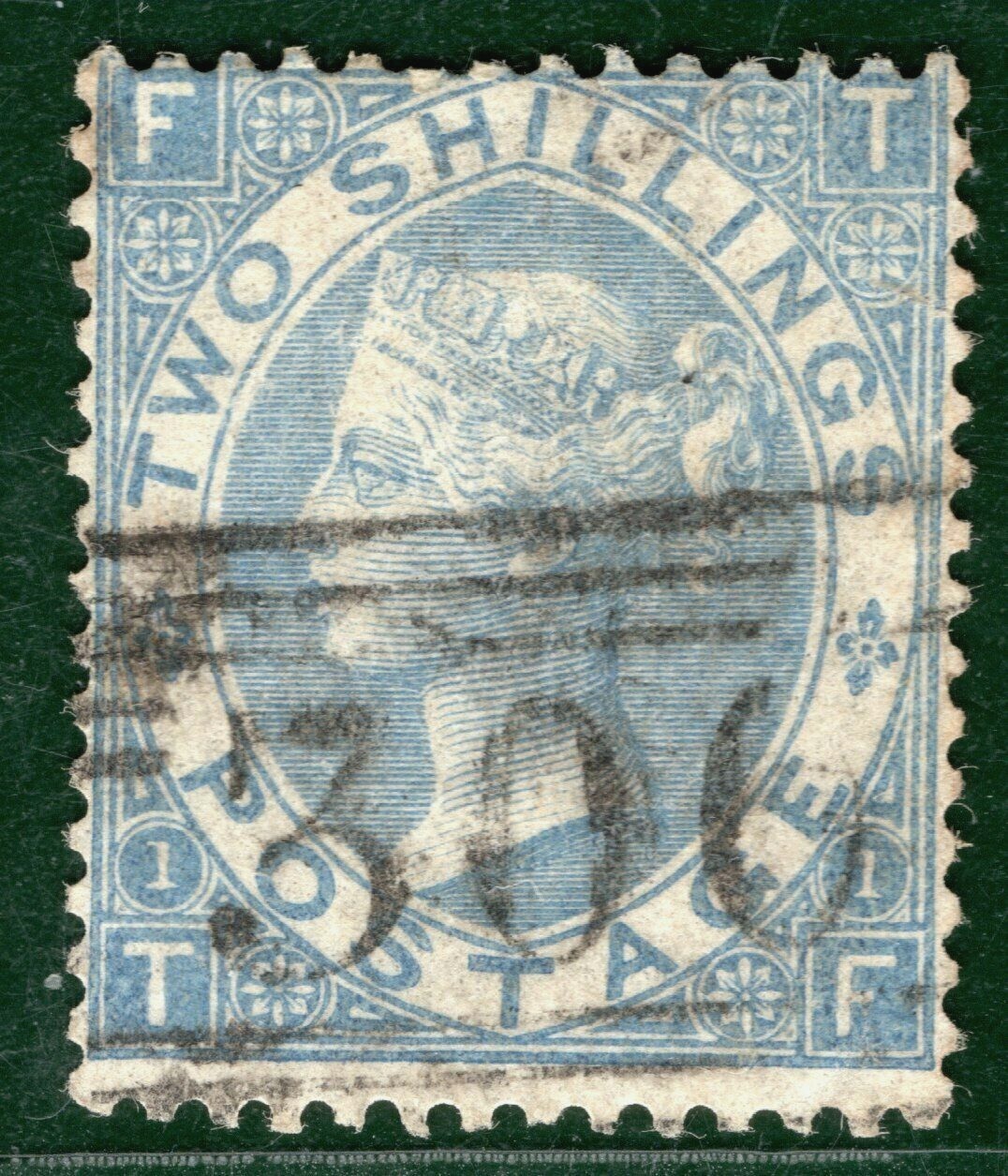 GB QV High Value SG.120 2s Pale Blue QUEENSFERRY Scots Numeral Cat £275 ORED43