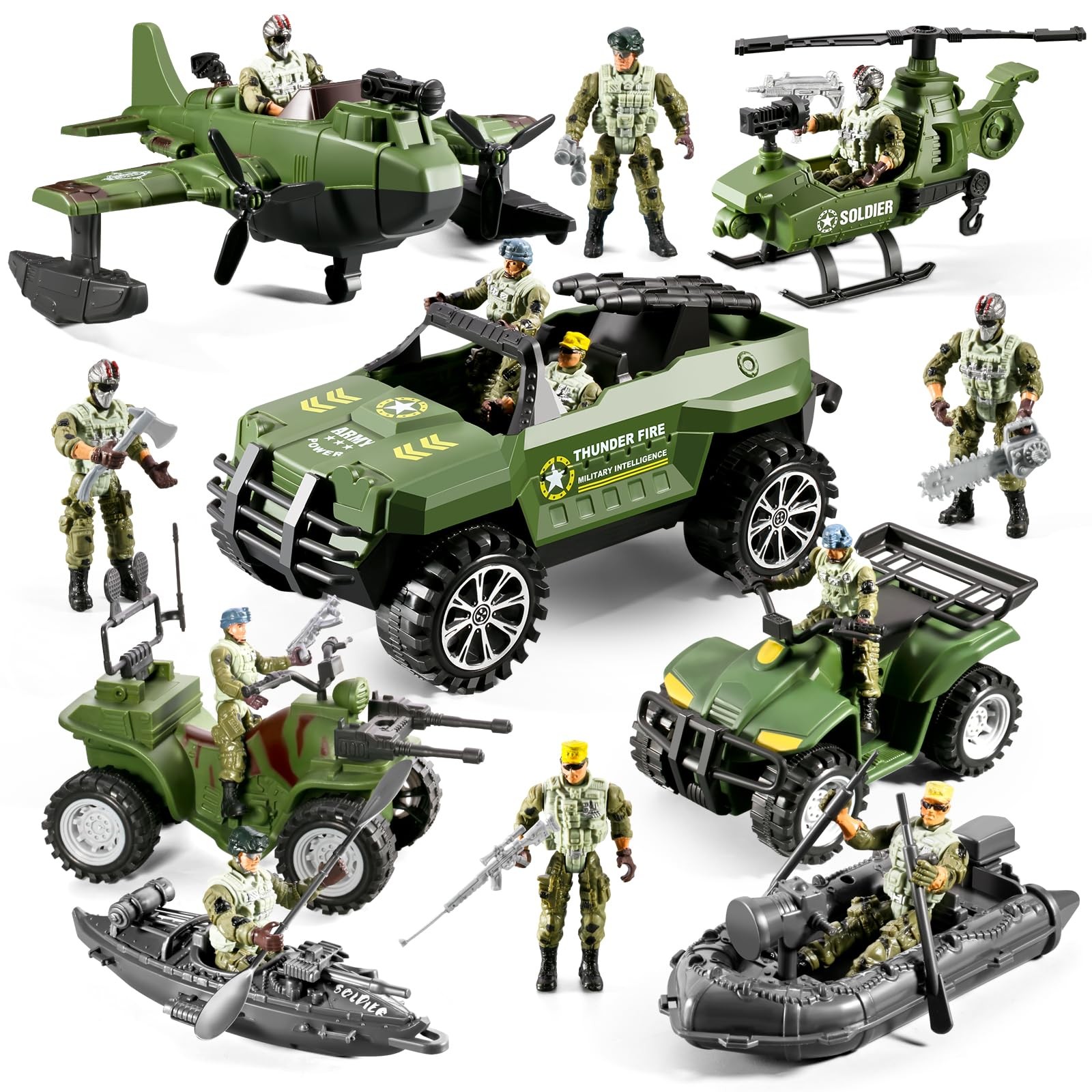 78-in-1 Army Men Toys Sets with Realistic Military Green 