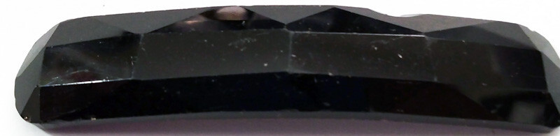 Mourning Black Glass Antique Vintage Victorian Curved Bar Chipped BB104-9