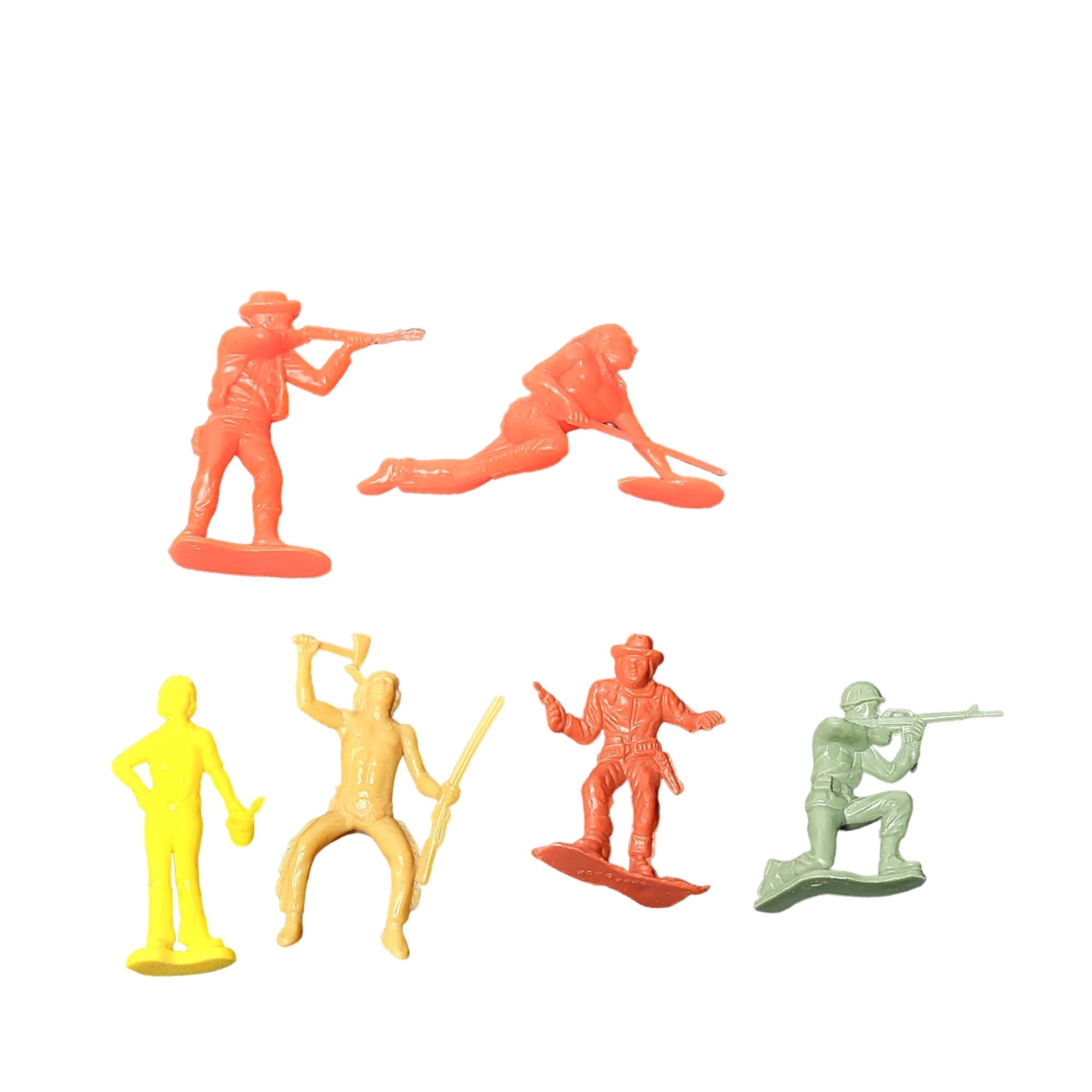 Lot of Cowboys Indians Soldiers Toy Figurines Vintage Hong Kong