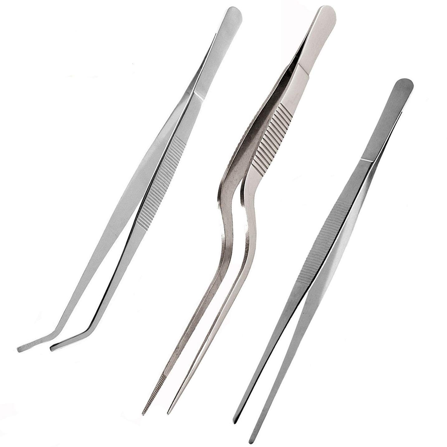 Stainless Steel Kitchen Tweezers Tongs Seafood Reptile Feeding Surgical Preci...