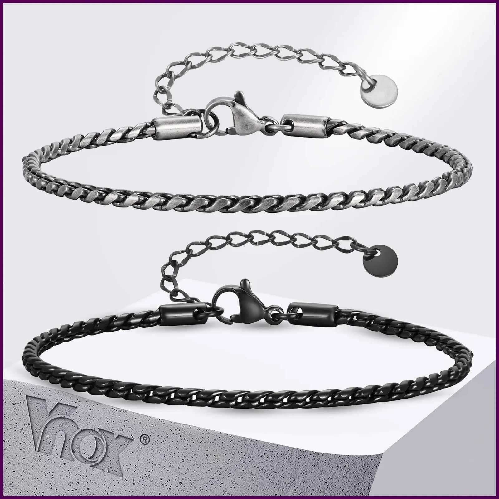 Slim 2.5mm Snake Links Bracelets Men Teens Adjustable Stainless Steel Chain