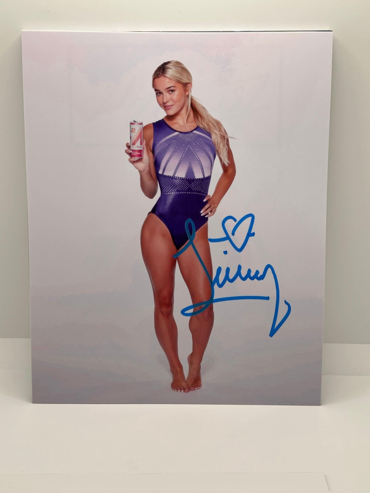 Olivia Dunne Livvie Dunne Blue Signed Autographed Photo Authentic 8X10 COA