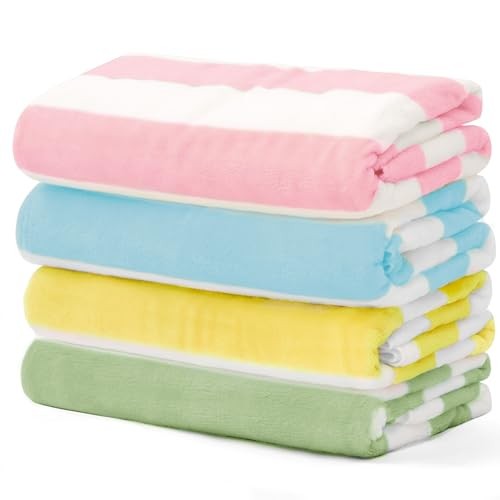  4 Pack Cabana Stripe 250GSM Polyester Lightweight Quick-Dry 30”x60“ Color