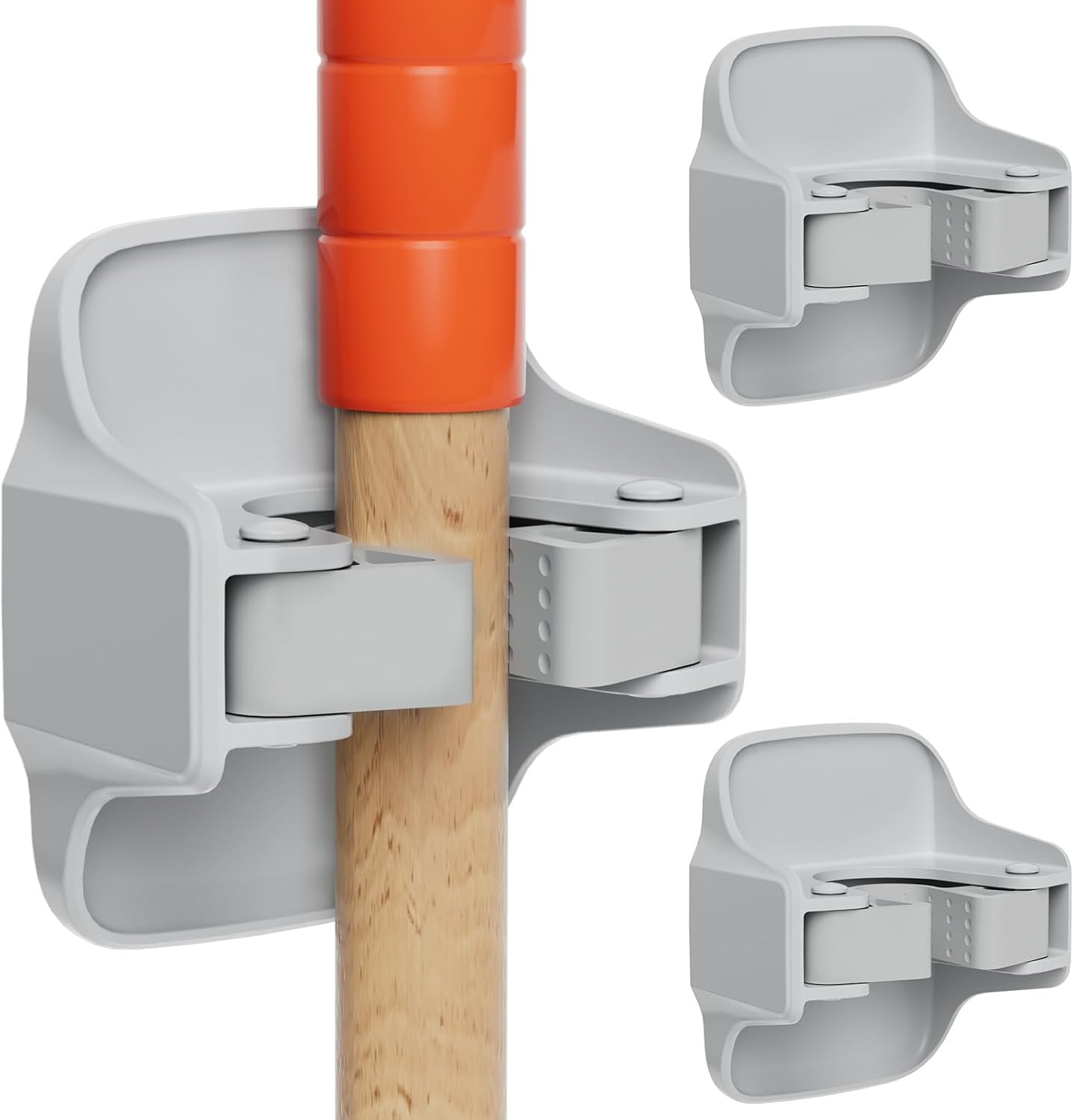 3 Pack Broom Holder Wall Mount Mop Grippers No Drilling Self Adhesive Anti-Slip 