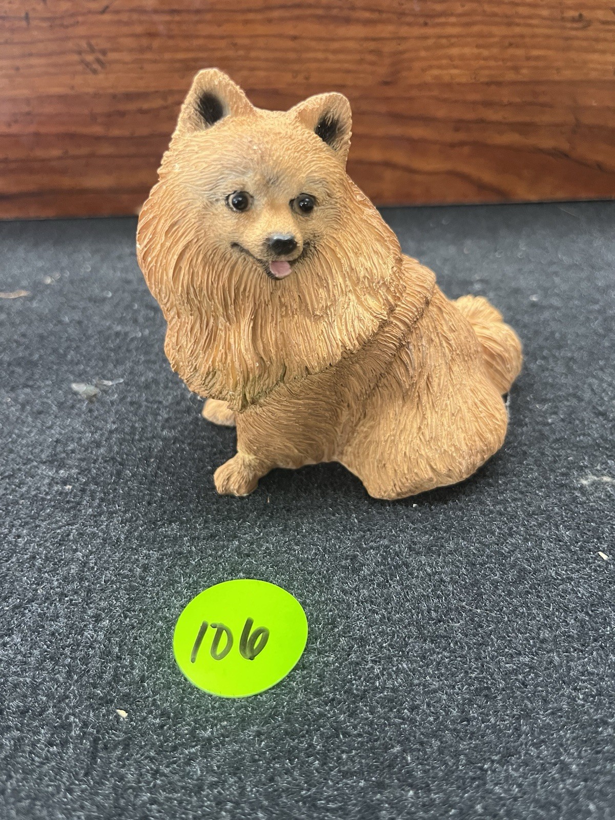 Living Stone painted resin figurine Pomeranian