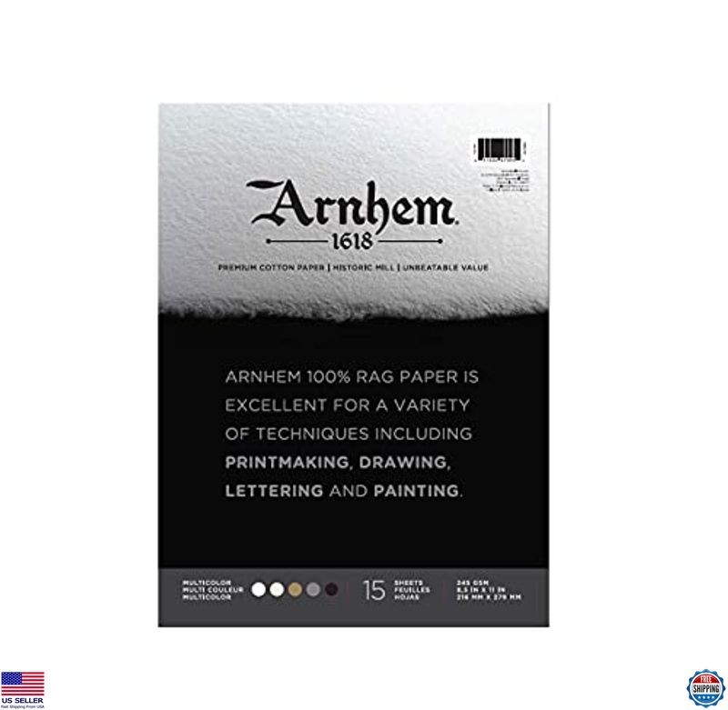 Speedball Arnhem 1618 Printmaking Paper Pad - 8.5"x11", 15 Assorted Color Sheets