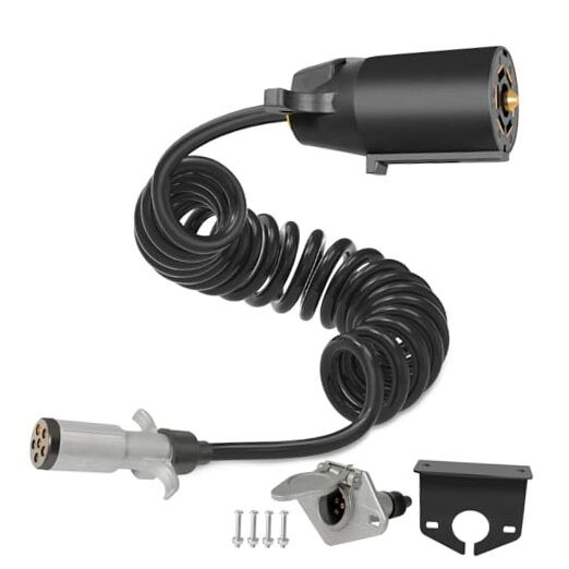  7 Pin to 6 Pin Trailer Adapter, 8.5 ft 6 Pin to 7 Pin Trailer Light Adapter 