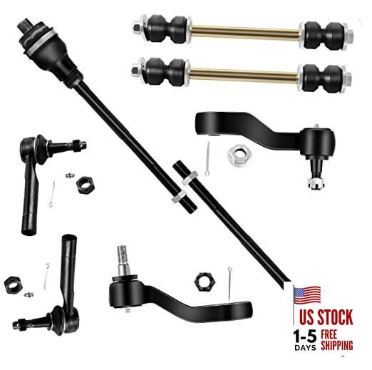  8pcs Suspension Kit 2 Sway Bar 2 Outer 2 Inner Tie Rod 1 Idler 1 Pitman Arm-4 