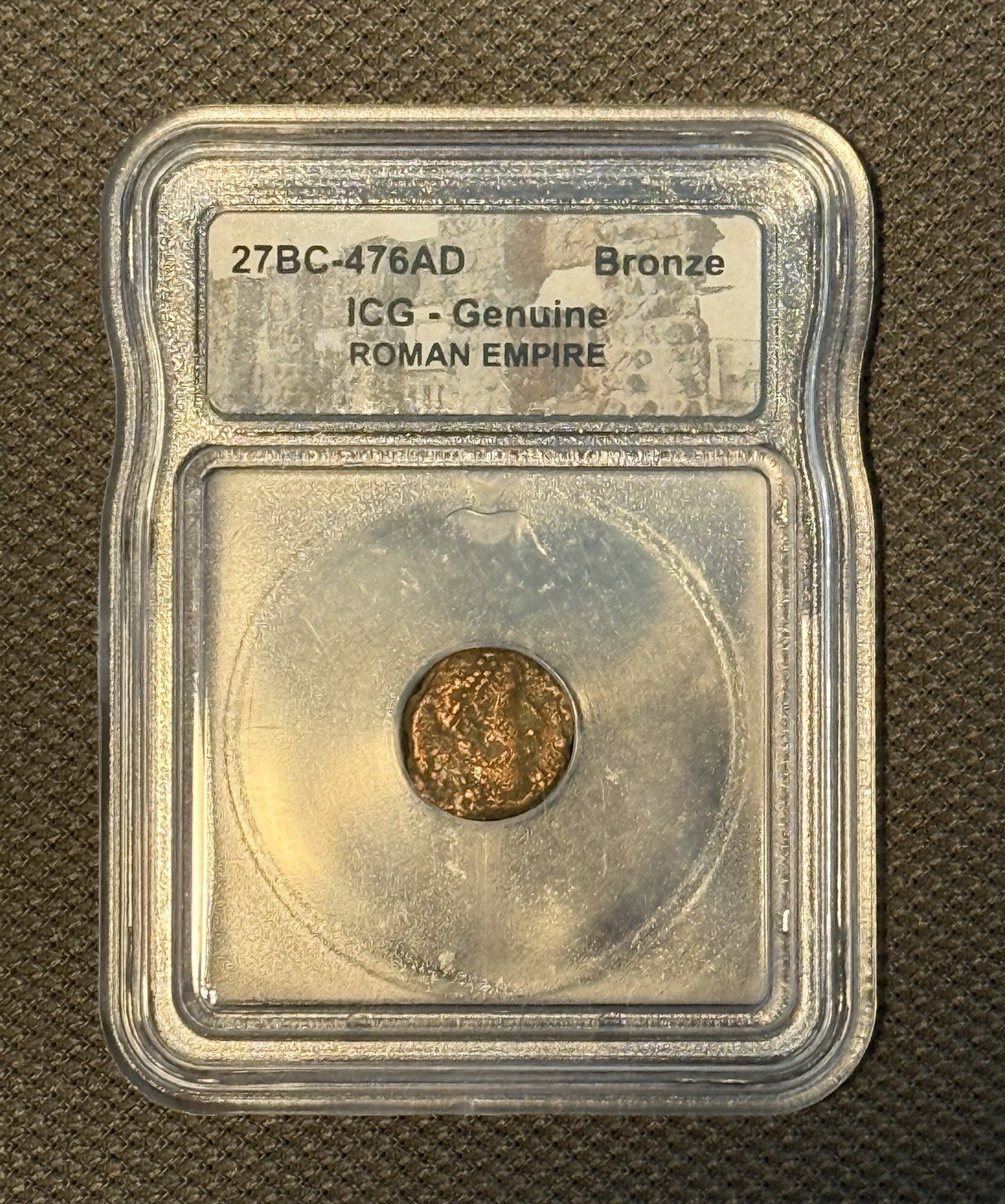 Roman Empire Ancient Coin, Bronze, 27BC-476AD, Graded ICG Certified Genuine