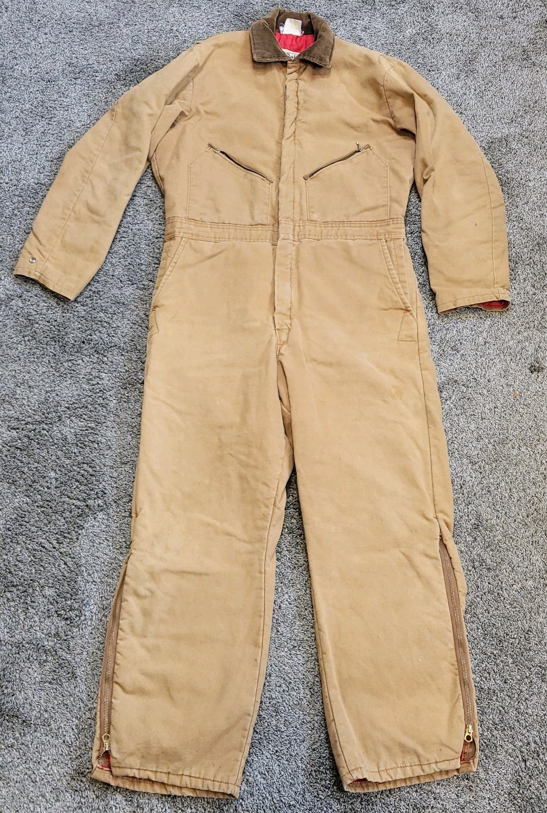 Vintage Walls Blizzard Pruf Coveralls Mens Large 42-44 Brown Insulated USA