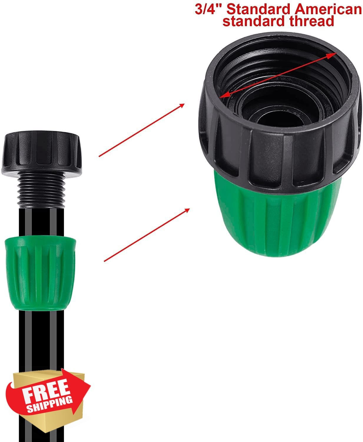 FULAIERGD 3/4 to 1/4 Drip Tubing Adapter Garden Hose GHT Threaded Connector