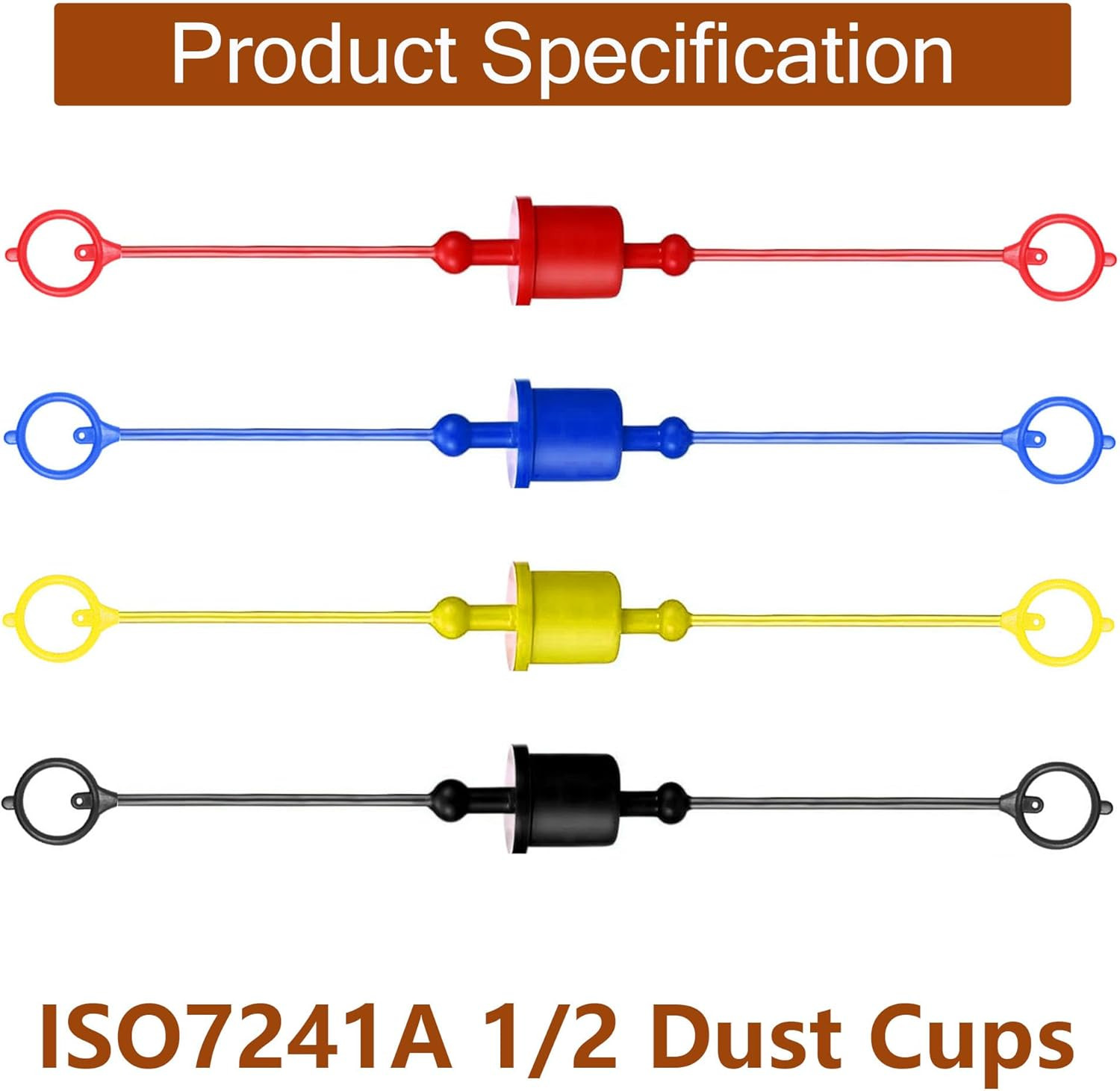 8 Pcs Hydraulic Dust Caps & Plugs Set, Quick Coupler Cover, Hydraulic Quick D...