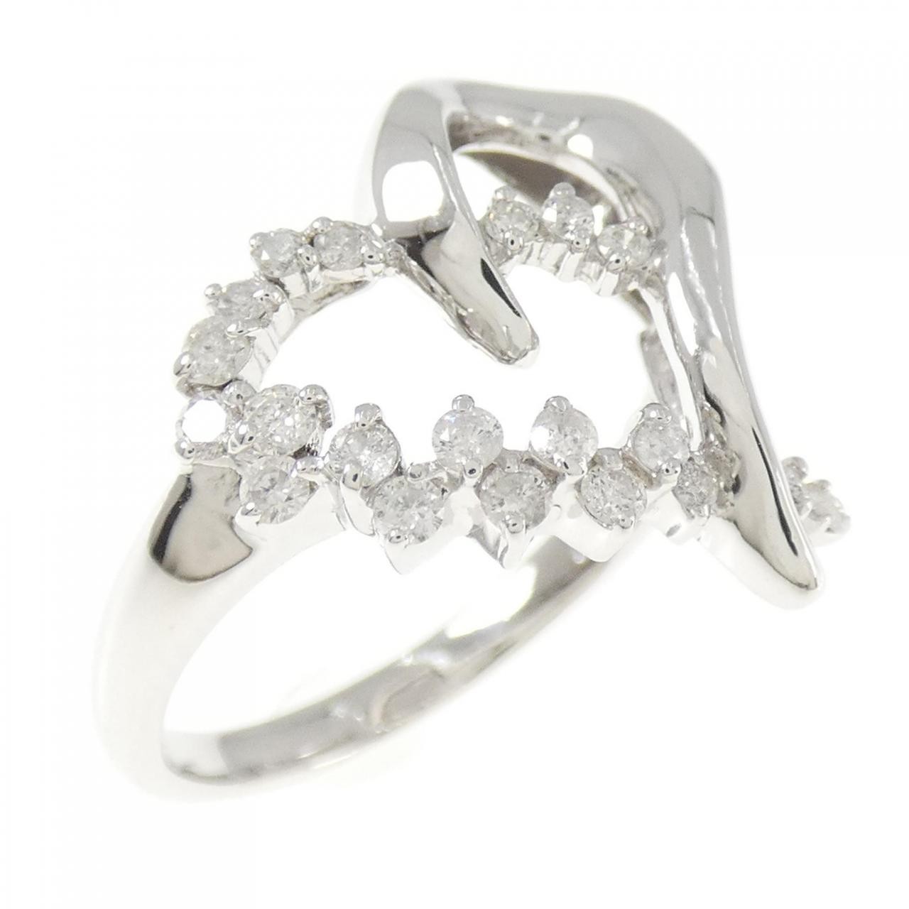 Authentic K14WG Heart Diamond Ring 0.30CT #260-006-339-4924