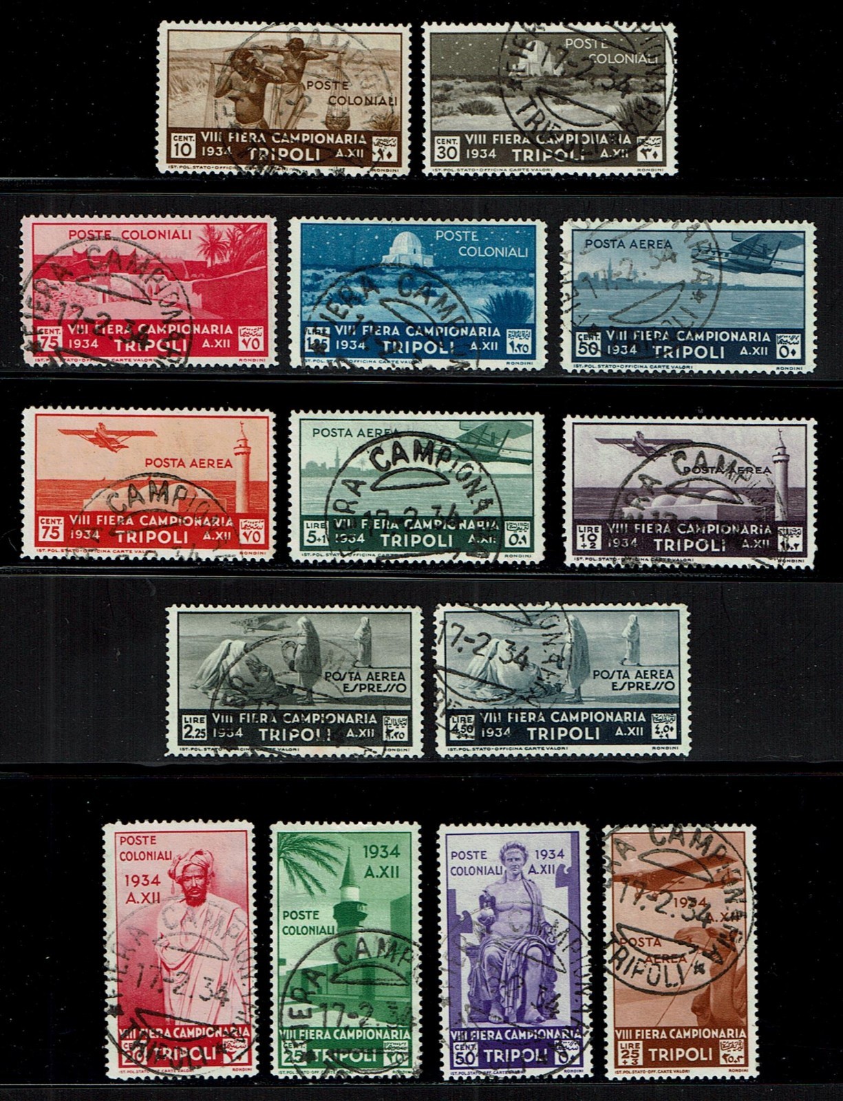 Stamps Cologne Libya 1934 8th Tripoli Fair Sas S. 27