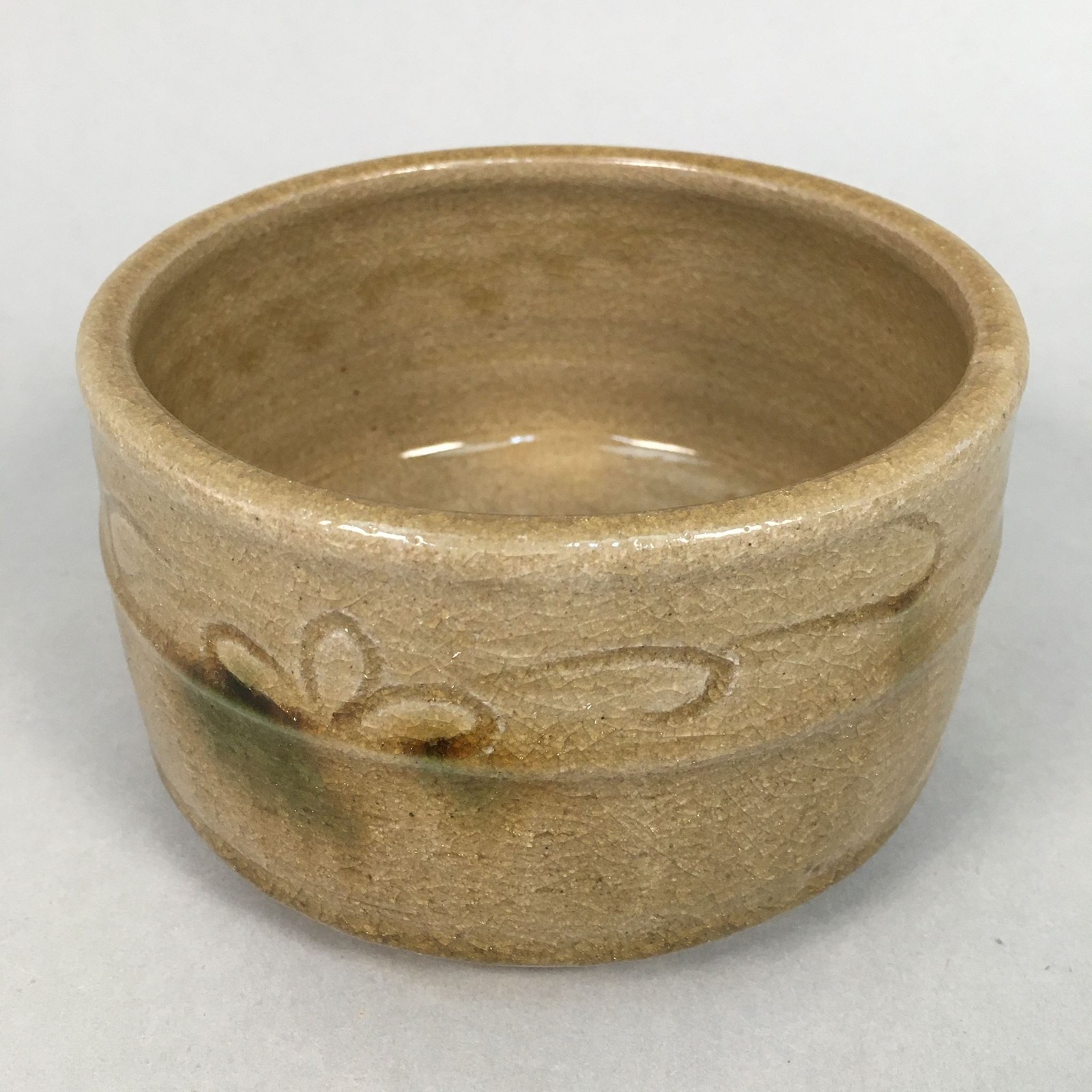 Japanese Ceramic Tea Ceremony Bowl Matcha Chawan Ki Seto Vtg Pottery GTB668