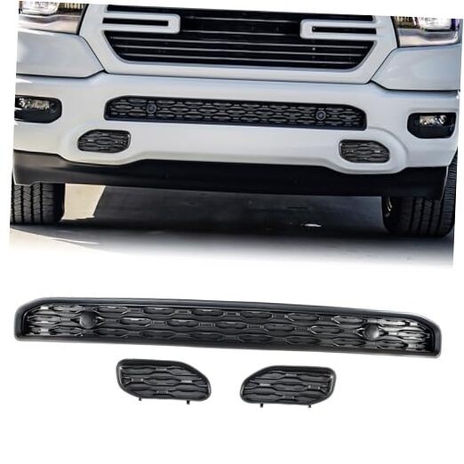 Front Bumper Lower Grille Compatible with 2019-2024 Dodge Ram 1500 with Left 