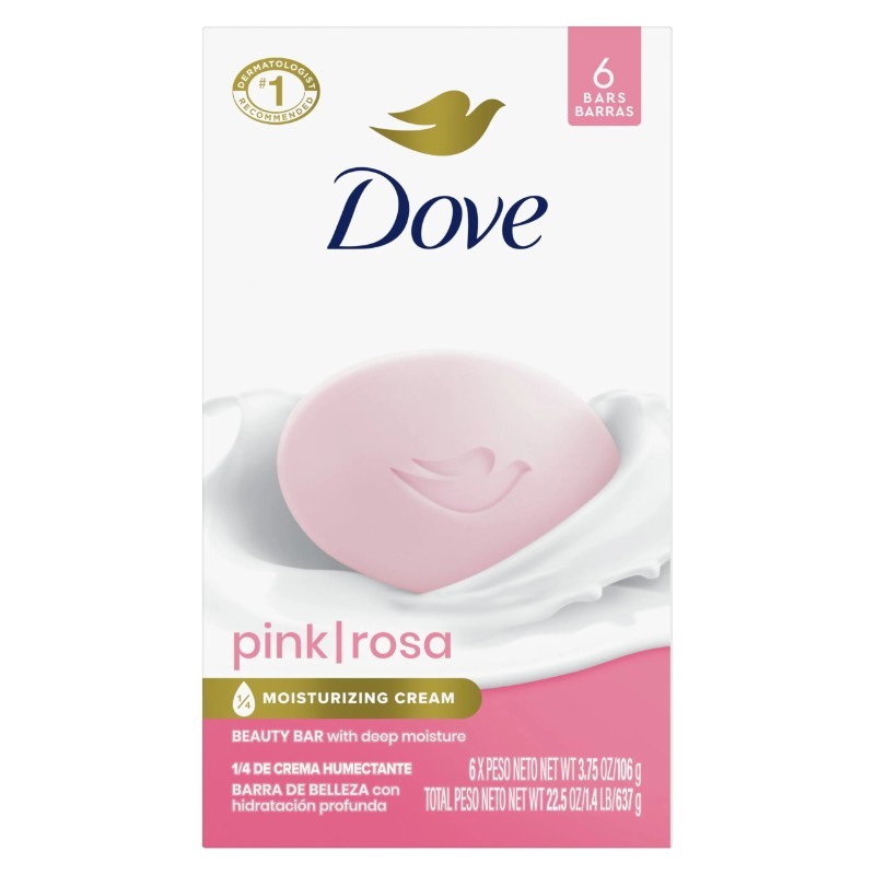 6x Dove Soap Bar Pink Rosa Moisturizing Cream Fresh Lot 6-Pack 3.75oz Sealed