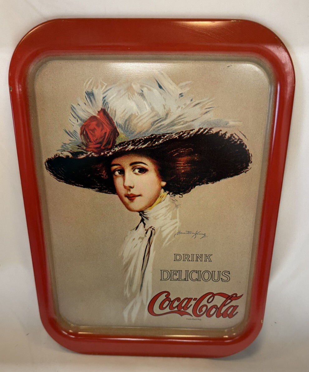 Vintage Coca Cola Serving Tray 1909 Hamilton King Coca Cola Girl 15" X 11"