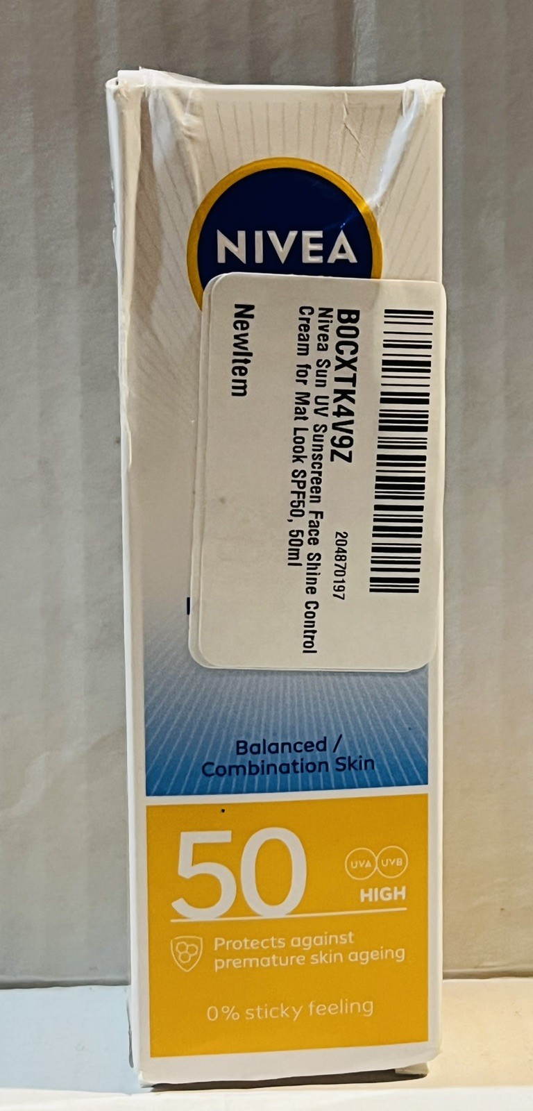 NEW NIVEA Sun Sunscreen SPF 50 Shine Control  50mL U25B