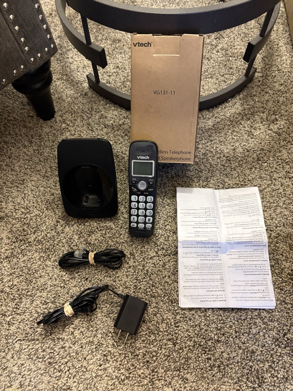 VTech VG131-11 DECT 6.0 Cordless Phone w/ Caller ID Speakerphone Black