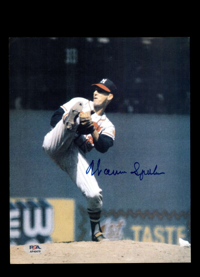 Warren Spahn PSA DNA Signed 8x10 Photo Autographed Braves