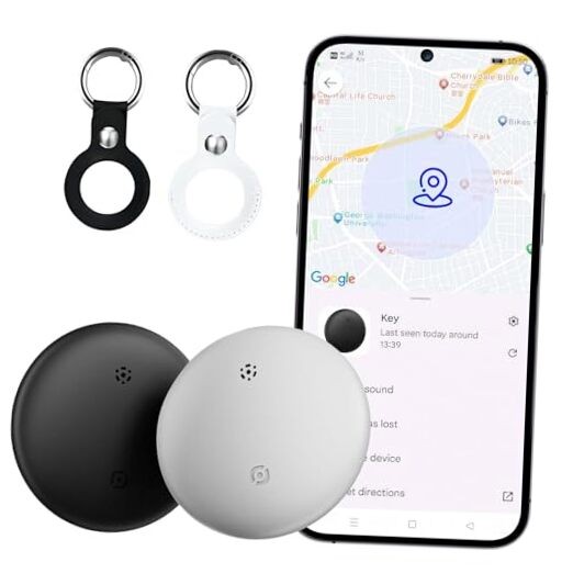 Bluetooth Tracker for Android, Google Certified Key black+white-2Pack-Android