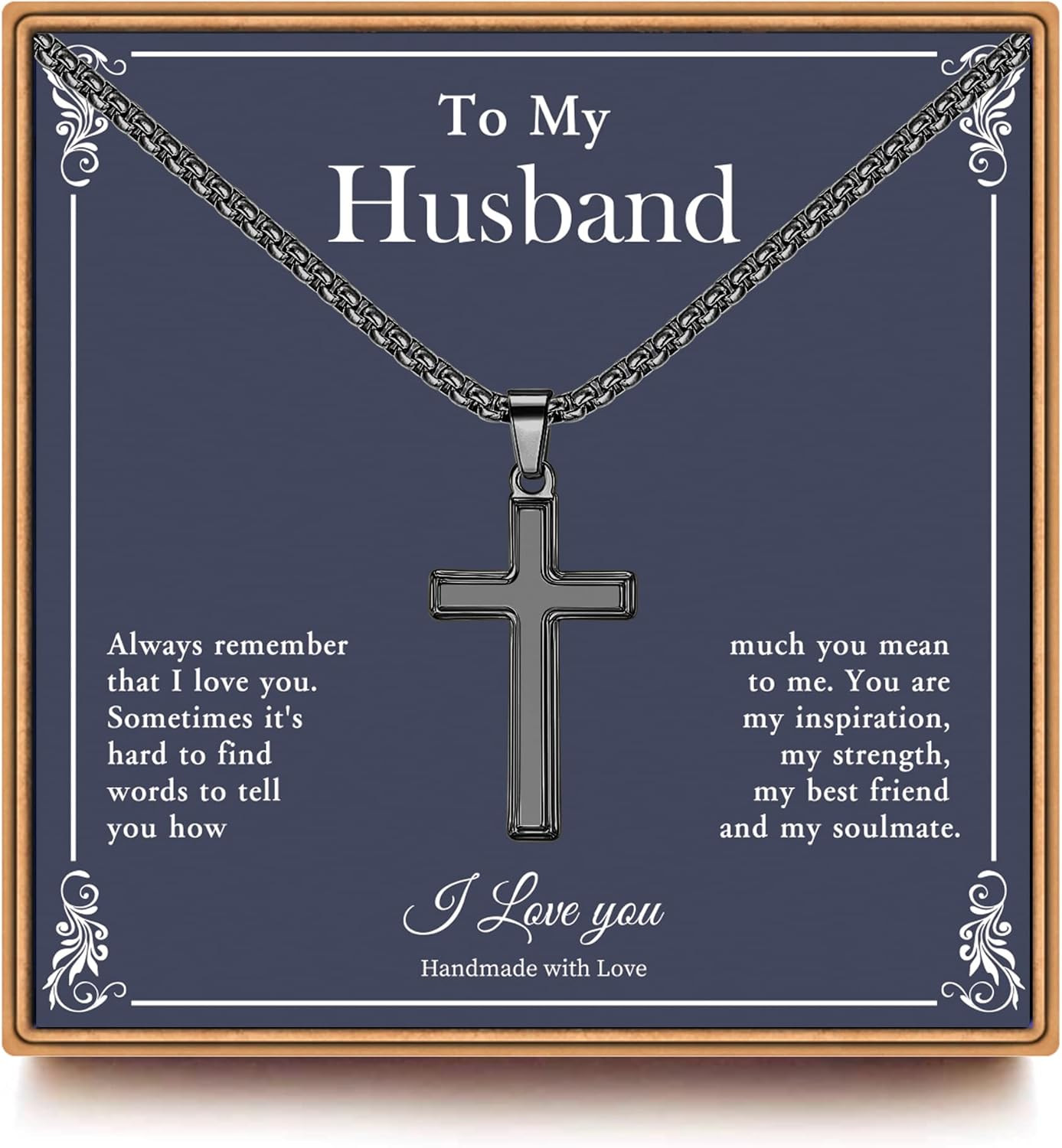 Easter Basket Stuffers - Cross Necklace Easter Gifts for Men Boys, Cross Necklac