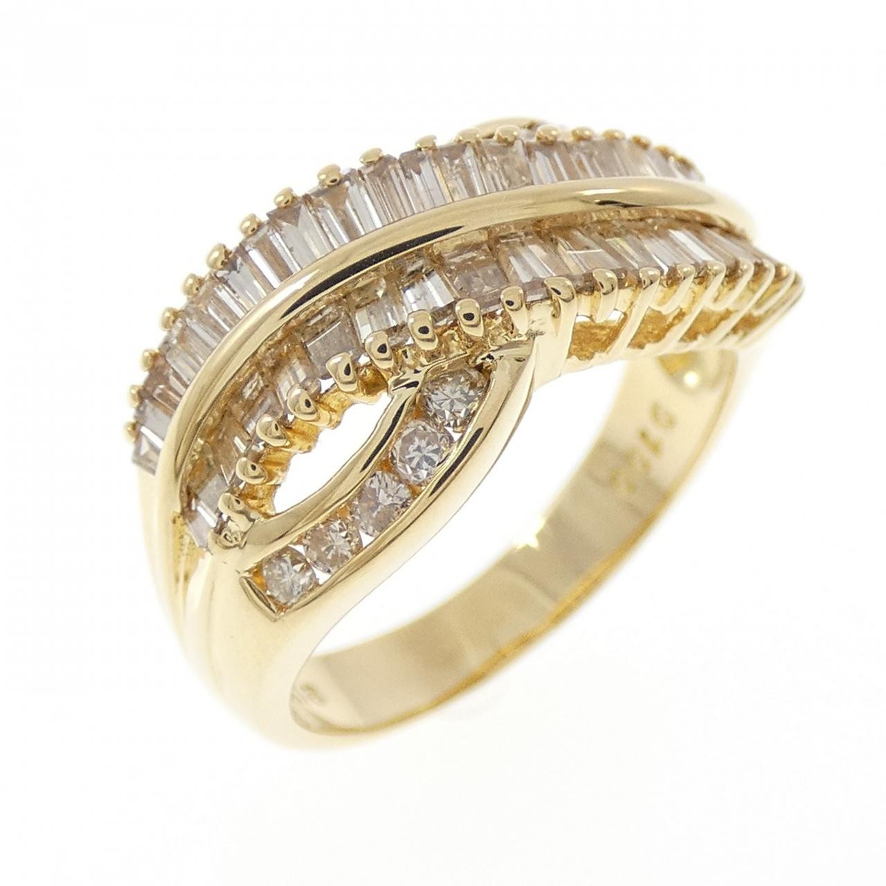 Authentic K18YG Diamond Ring 1.00CT #260-007-396-9754