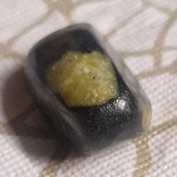 Black and Yellow Single Collectible Bead, Unique Black & Yellow Decorative Beads