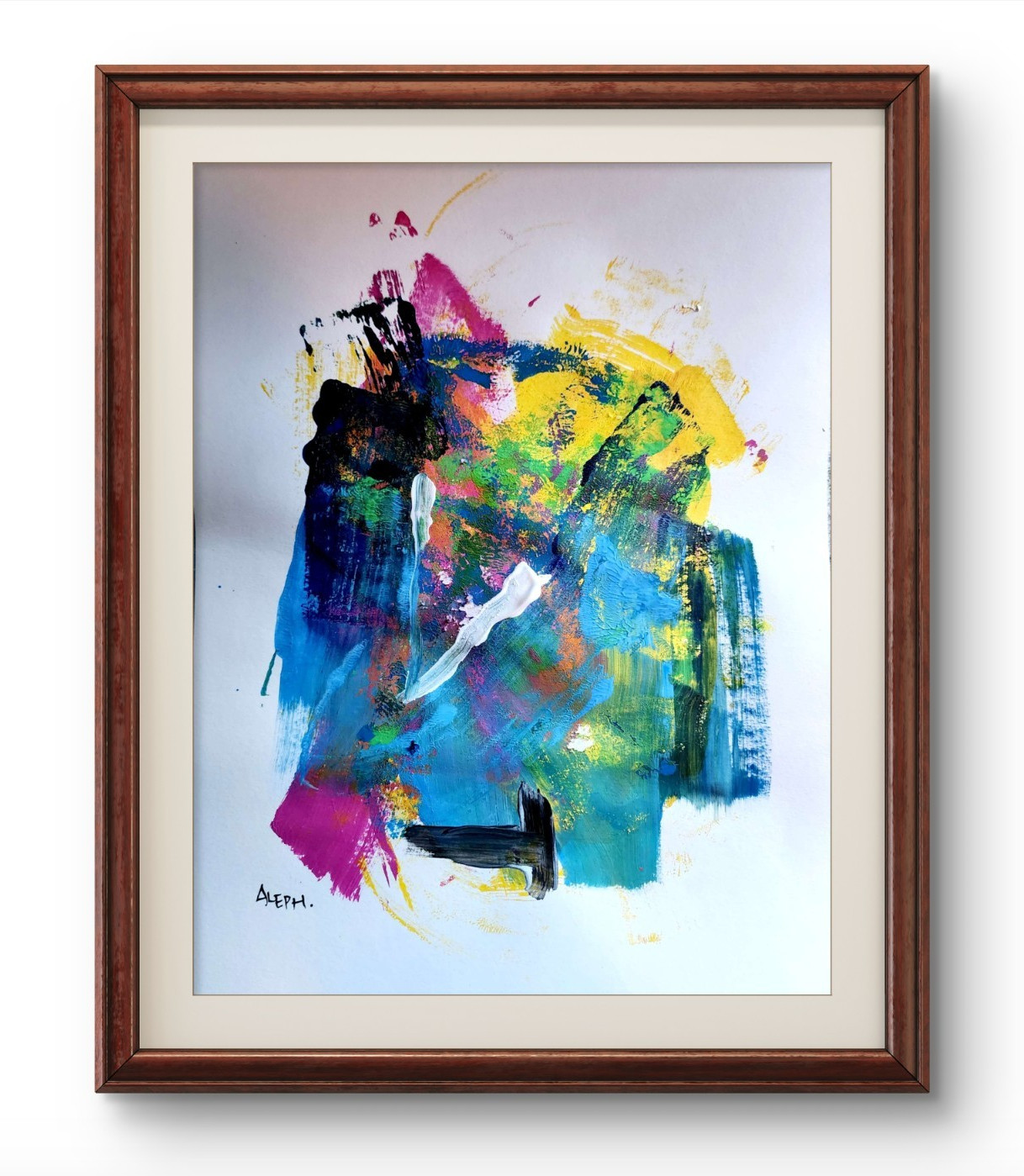 Aleph Original Art 14x11 Unique Abstract Expressionism Wall Art Gallery Paper