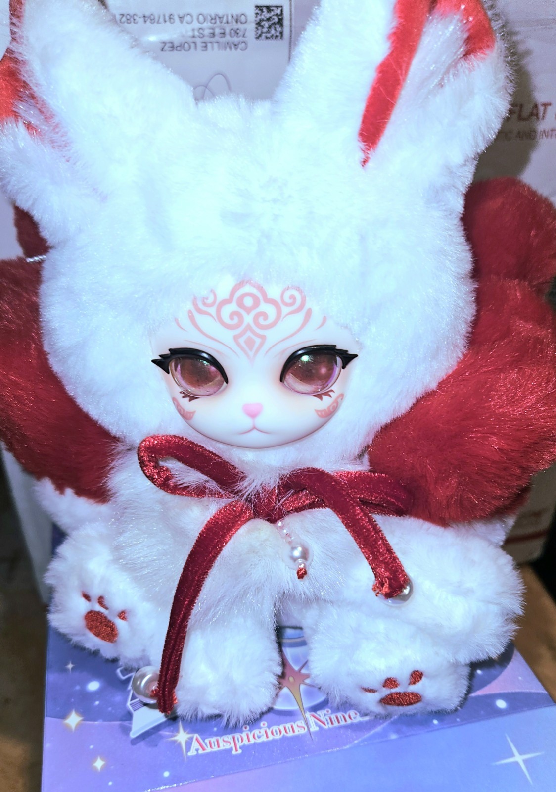  Auspicious Nine Tails Fox Plush — Rare Animal Hood Collectible :::