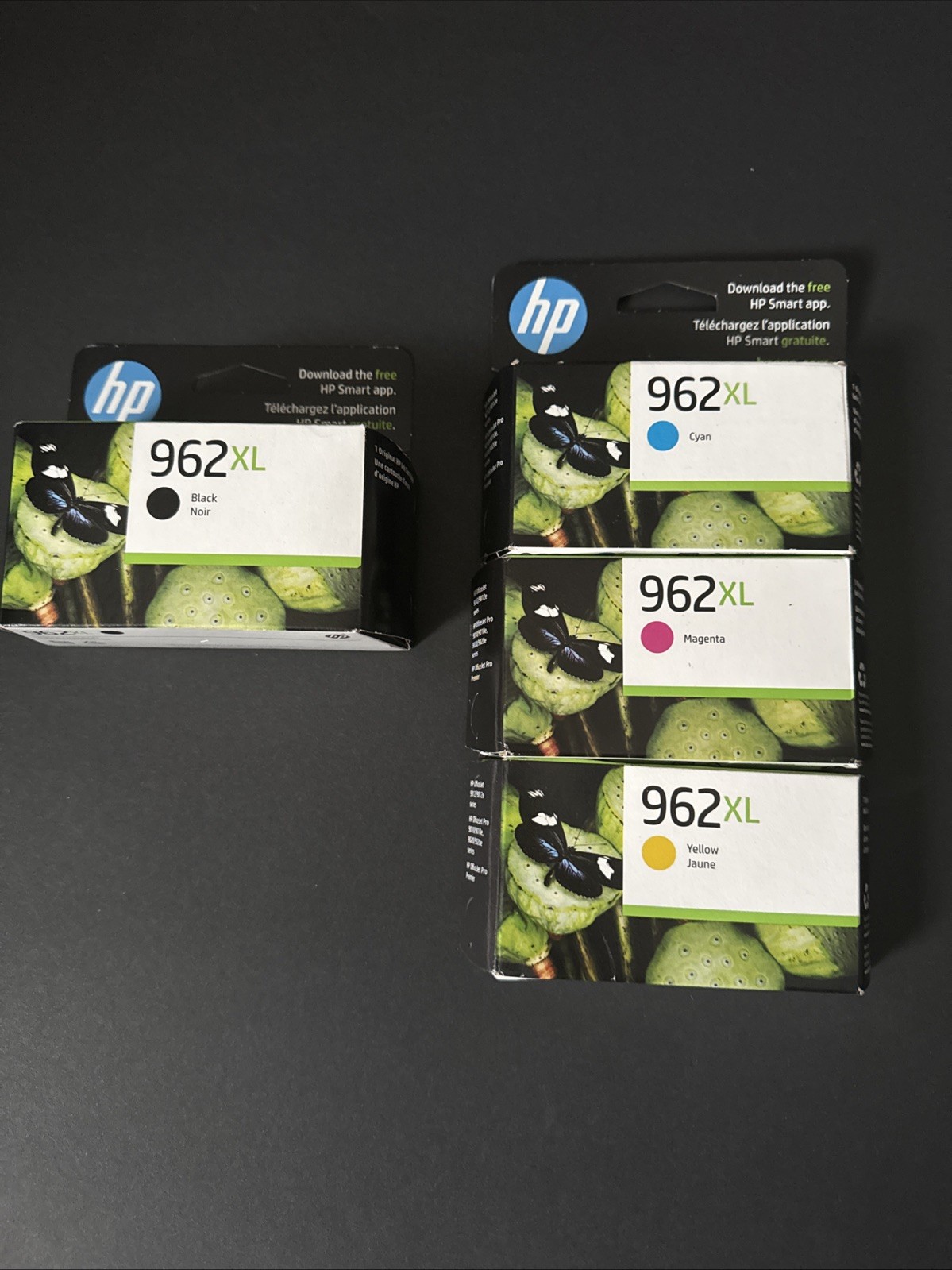 GENUINE 4-PACK HP 962 XL BLACK & COLOR INK XL OFFICEJET PRO March/June 2026