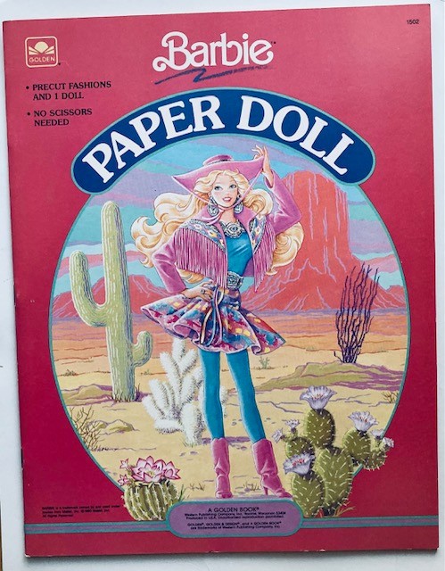 Vintage Whitman/Mattel #1502 Barbie Paper Dolls 1990 Western + Uncut/Nice!