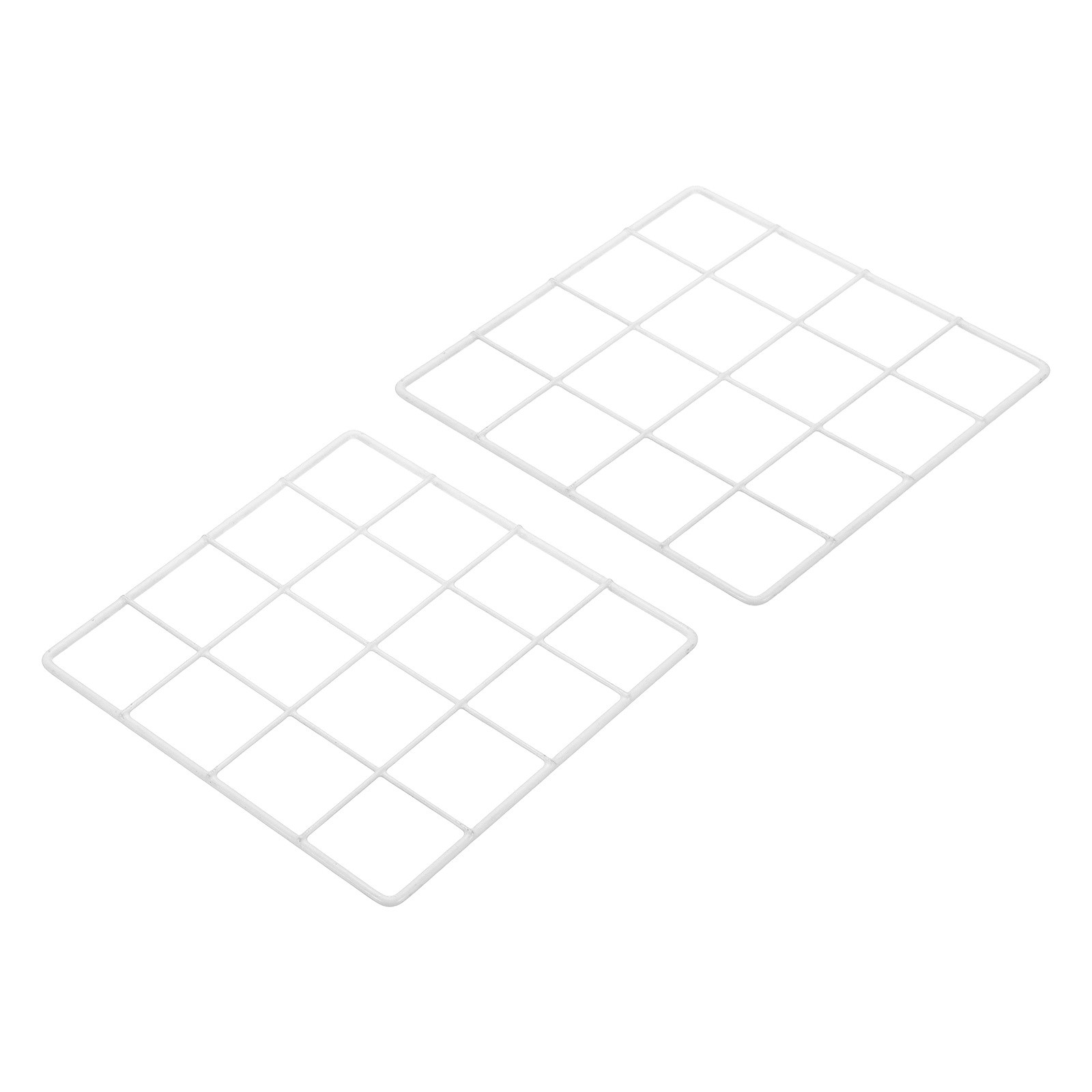 8"x8" Wire Grid 2 Pc Decorative Panel Wall Photo Grid White