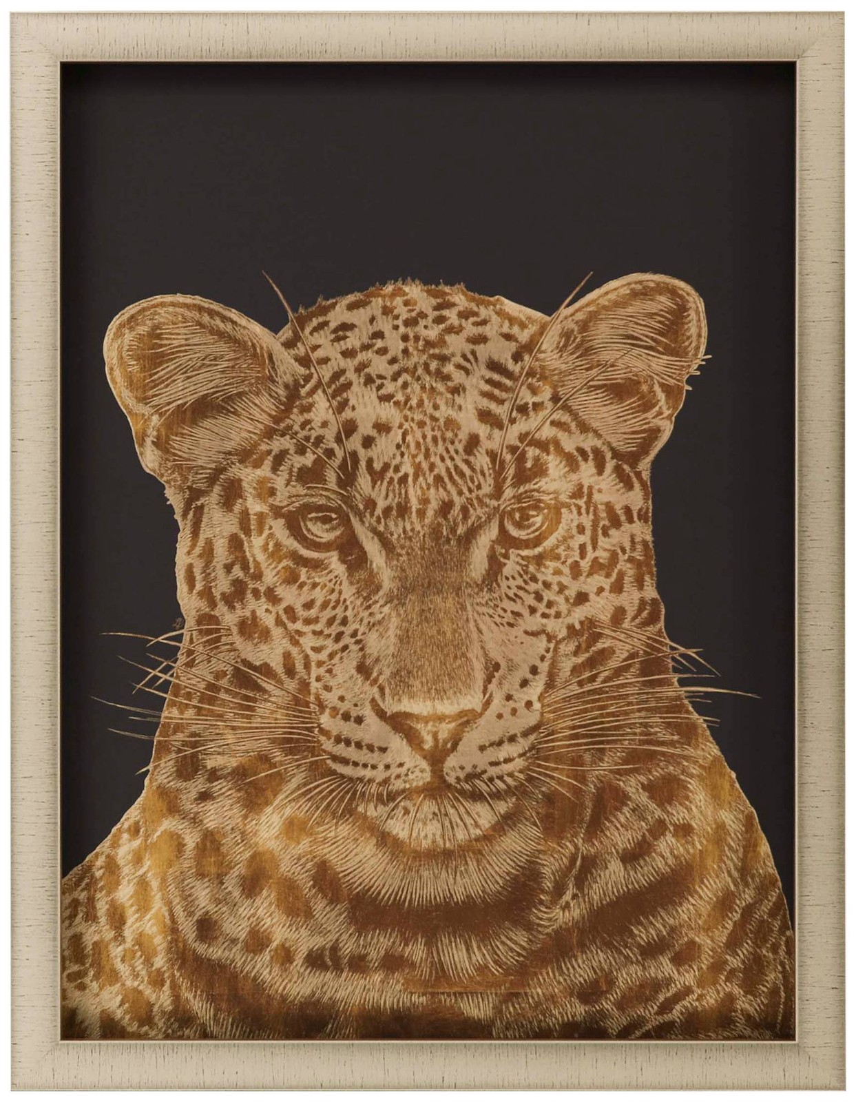 Leopard Portrait 35" High Framed Shadow Box Giclee Wall Art