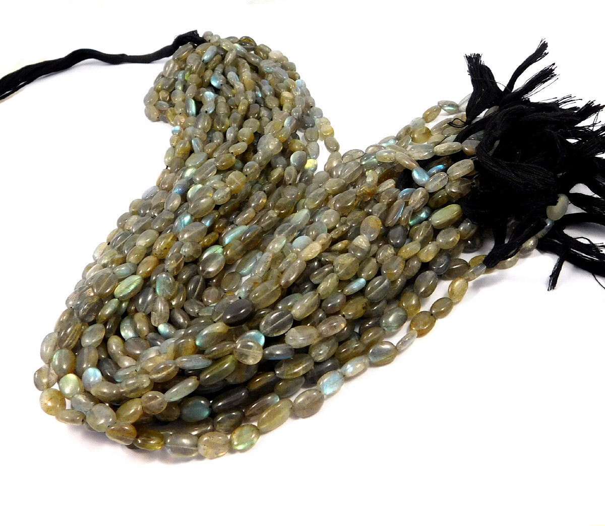 Labradorite Oval Beads 13 Inch Strand Natural Gemstone Jewelry Wholesale Lot