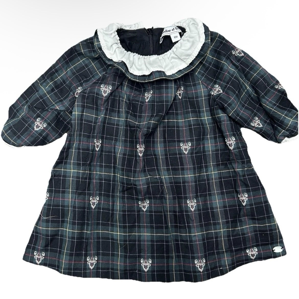 Baby Girl Tartine Et Chocolat Plaid Christmas Holiday Dress Size 3-6 Months