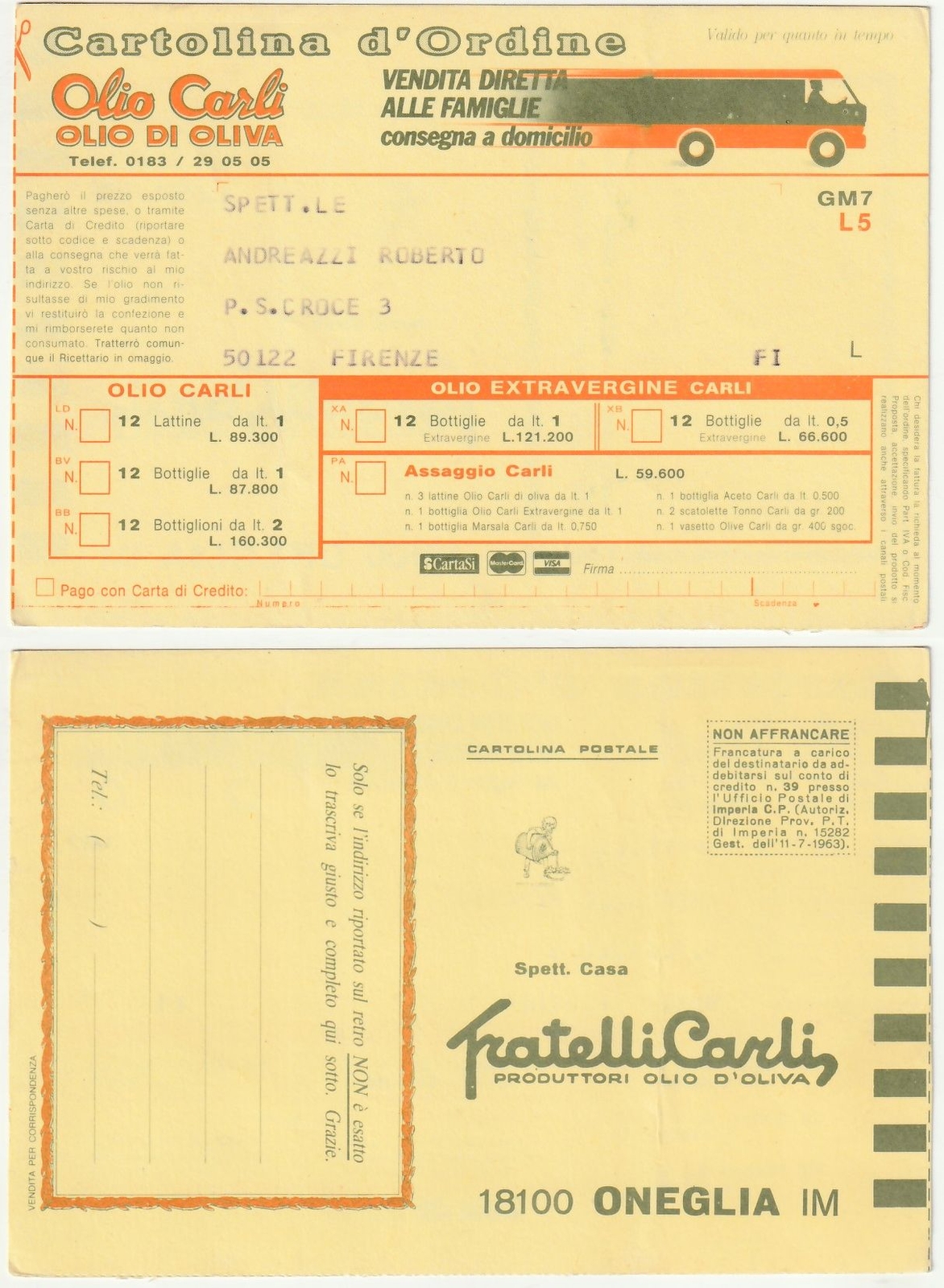 ADVERTISING - CARLI OLIVE OIL -8755-