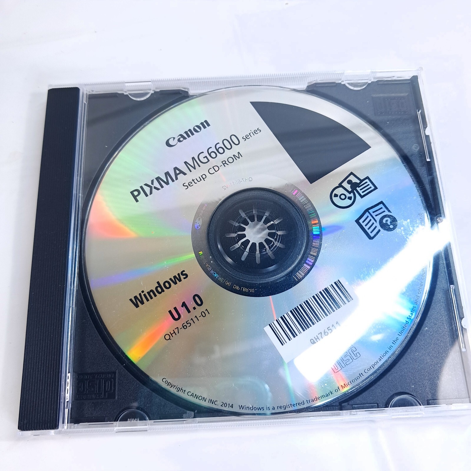 Canon PIXMA MG6600 series Setup CD-ROM Windows 1.0 QH7-6511-01 disc