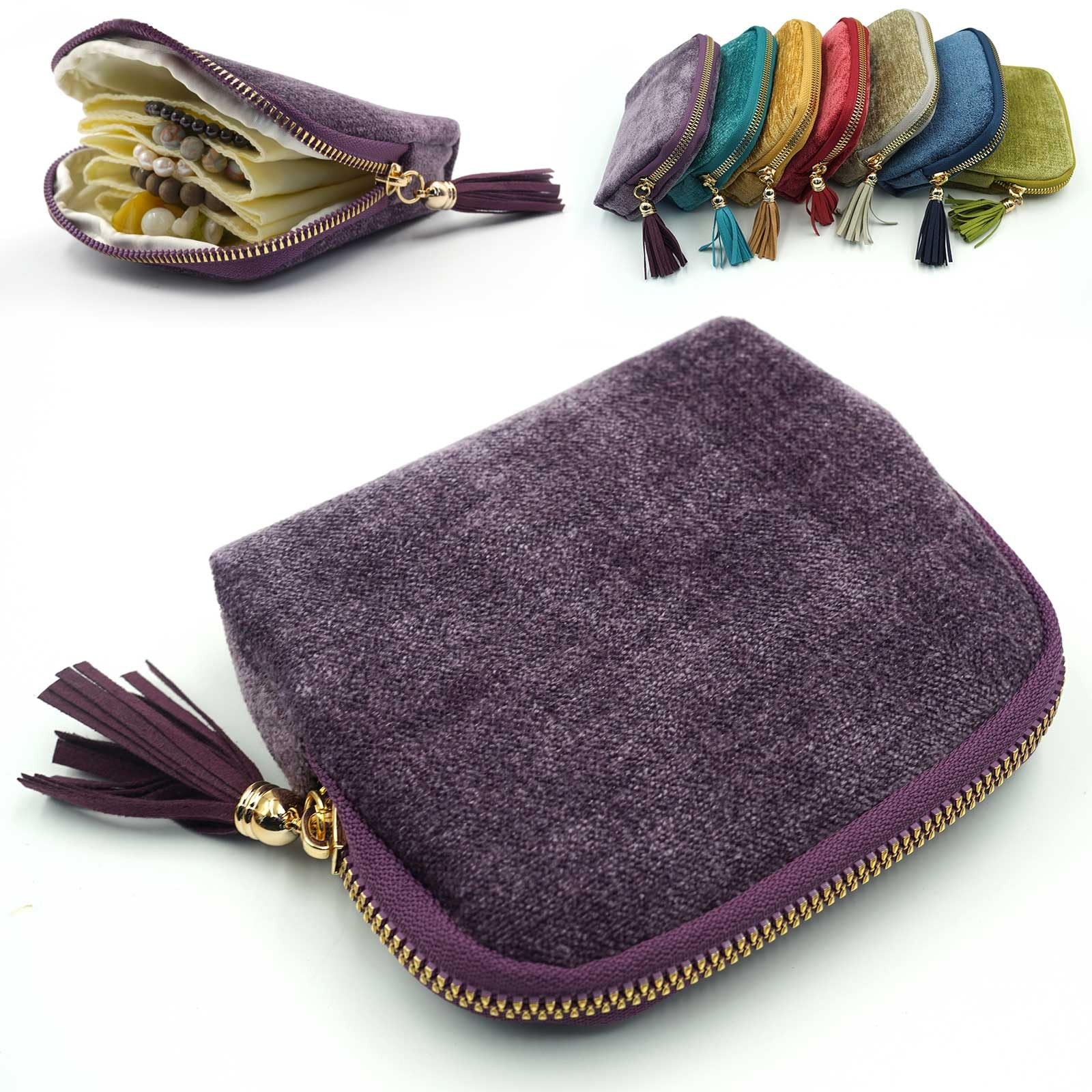 Travel Jewelry Case, Travel Jewelry Organizer, Travel Jewelry Bag with Zipper...