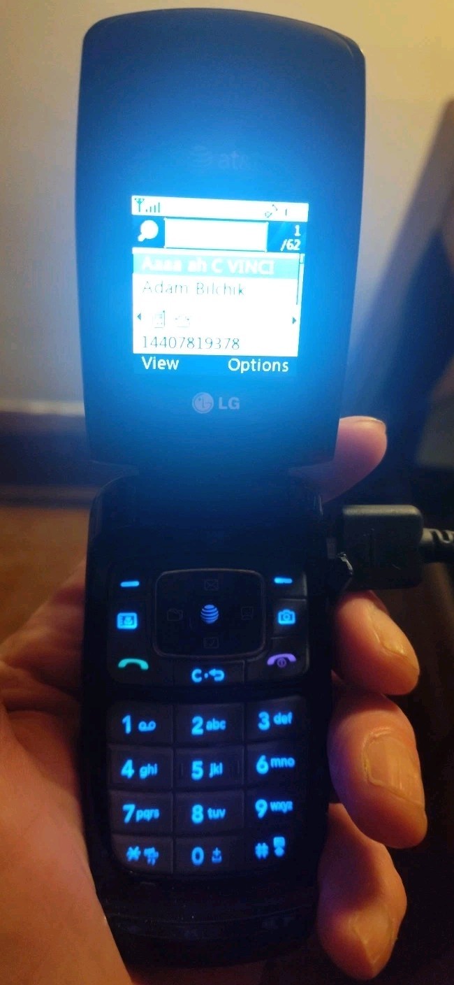 WORKING Vintage LG CE110 AT&T Flip Phone Black With Charger 