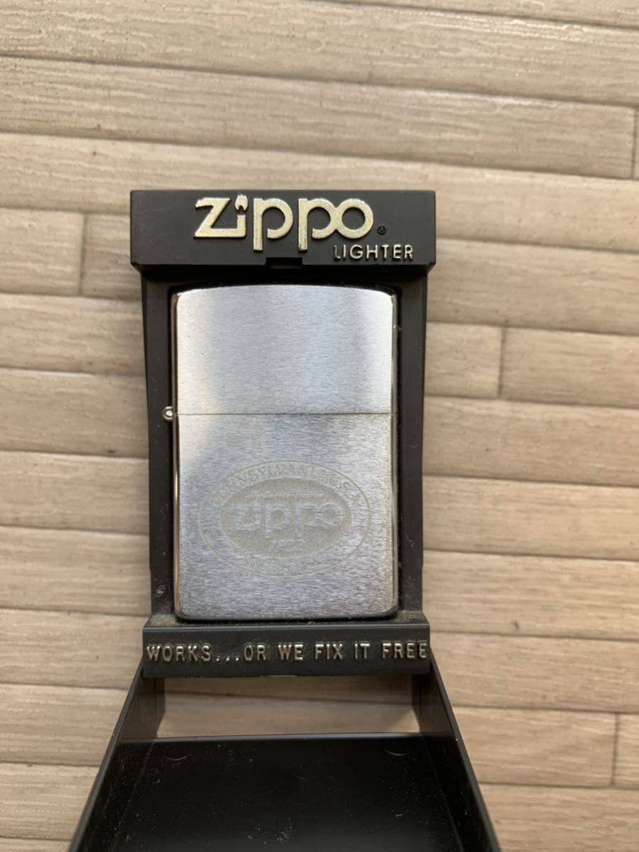 Zippo Logo Circle Vintage Lighter Collectible Used