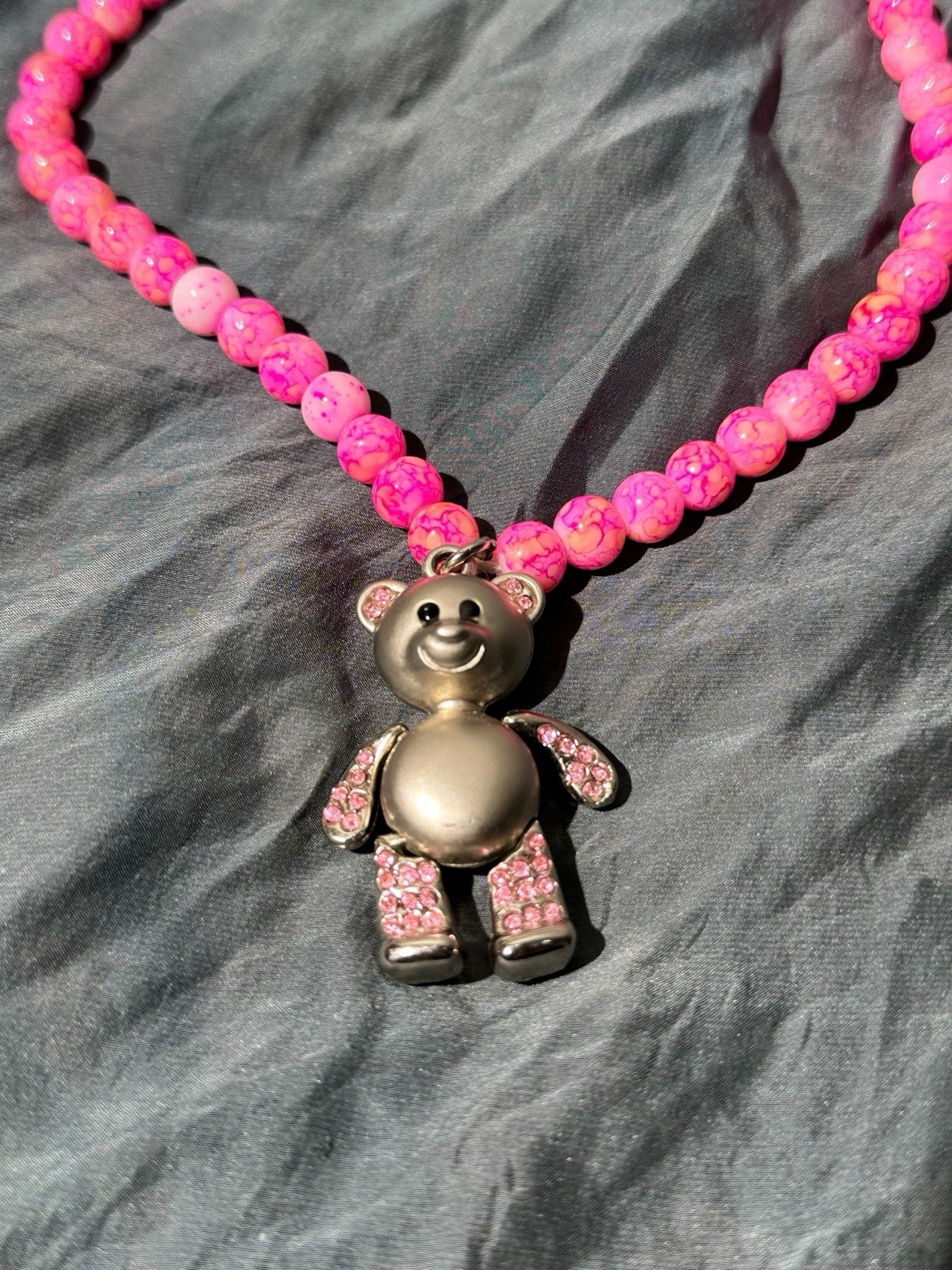 Unique Pink  Beaded necklace  