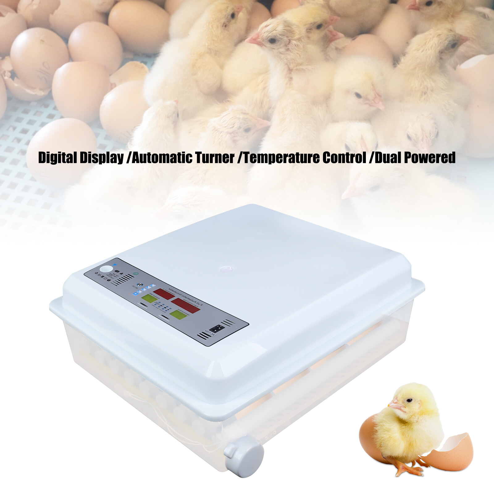 64 Eggs Incubator Digital Automatic Turning Hatcher Chicken Temperature Control