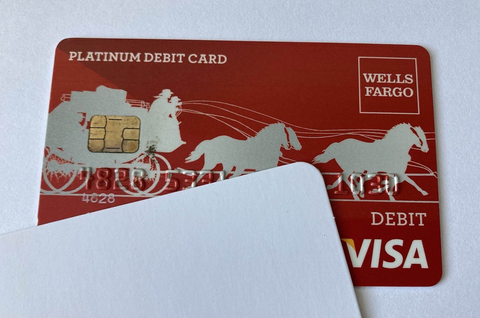 Expired Wells Fargo Platinum Debit Visa Card Red
